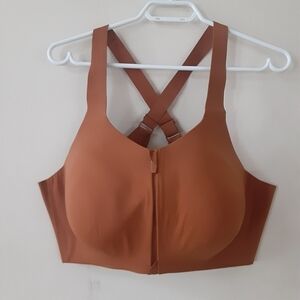 New Knix Catalyst Front zip sports bra,Caramel,40/42 G/H